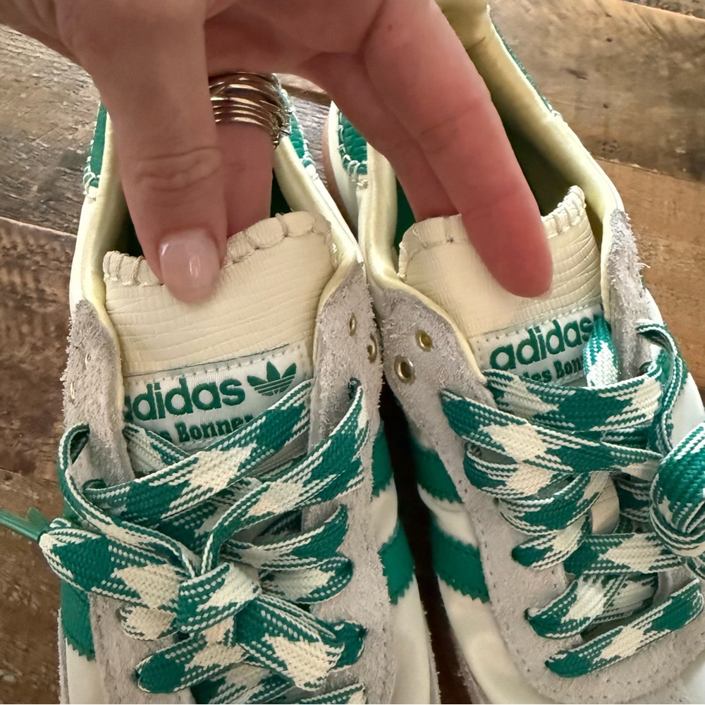 ADIDAS x Wales Bonner Samba Shoes - Green and beige  size 7 - Picture 4 of 10